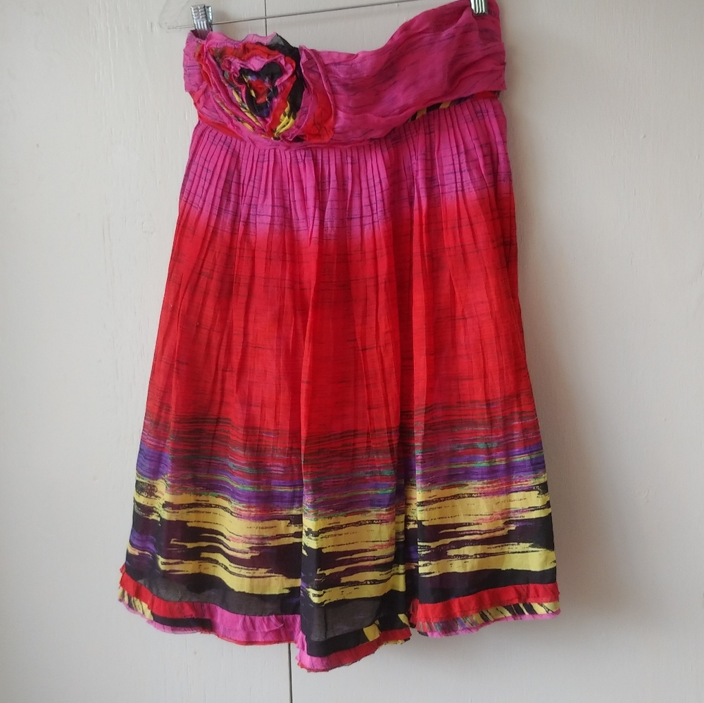 LaROK Multicolored Strapless Mini Dress SZ M